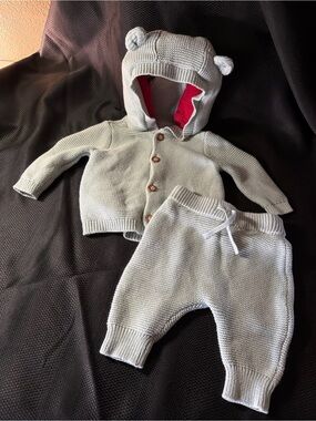 Carter's Mint Green Knit Hoodie and Pants Set